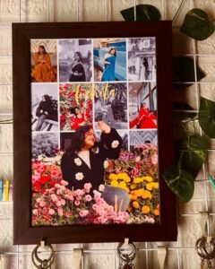 Personalized Monochrome & Color Splash Photo Collage Frame