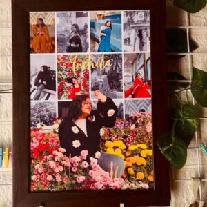 Personalized Monochrome & Color Splash Photo Collage Frame