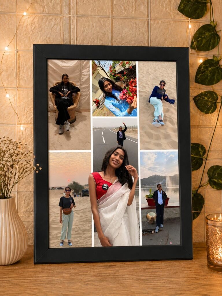 Personalized Minimalist Black Photo Collage Frame with Custom Photos | Crafted Frames