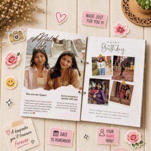 Personalized best friend birthday magazine with custom photos and birthday memories