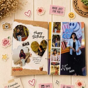 Personalized bestie birthday magazine with custom photos and birthday memories