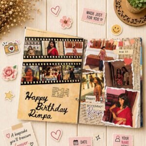 Personalized birthday memory magazine with custom photos and birthday wishes