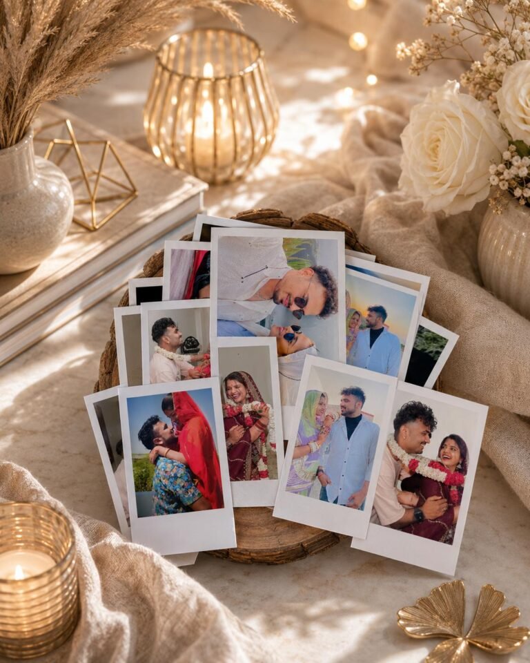 Premium custom Polaroid photo prints with wedding and couple memories